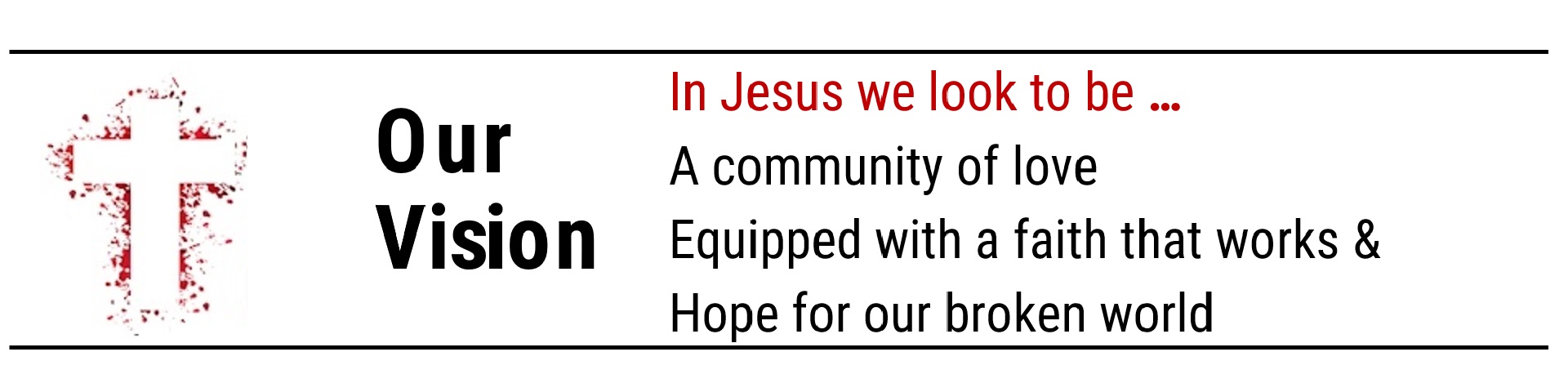 Our church vision is to be like Jesus in our community